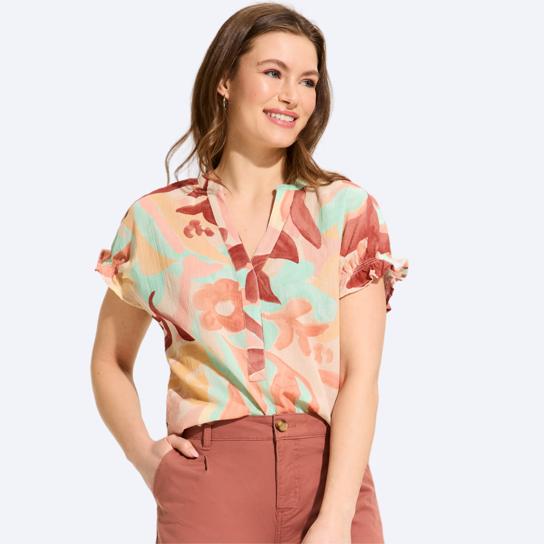 Crinkle Printed Blouse