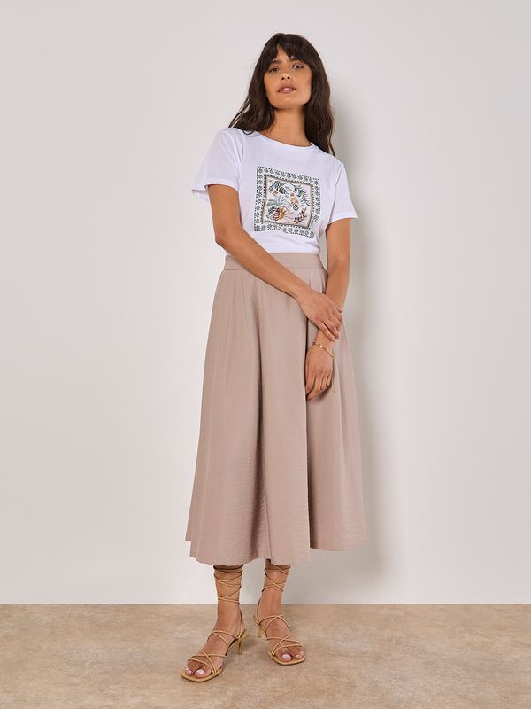 Pleated Full Aline Midi Skirt