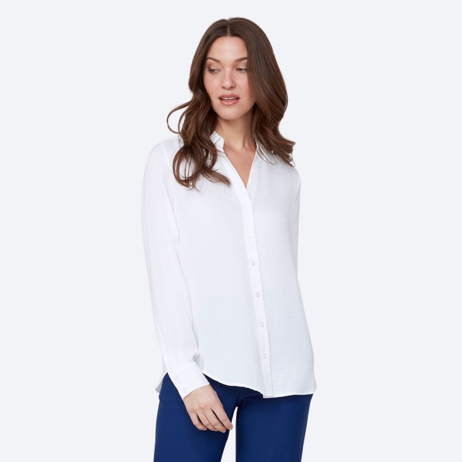 Satin Button Down Blouse w/French Cuff