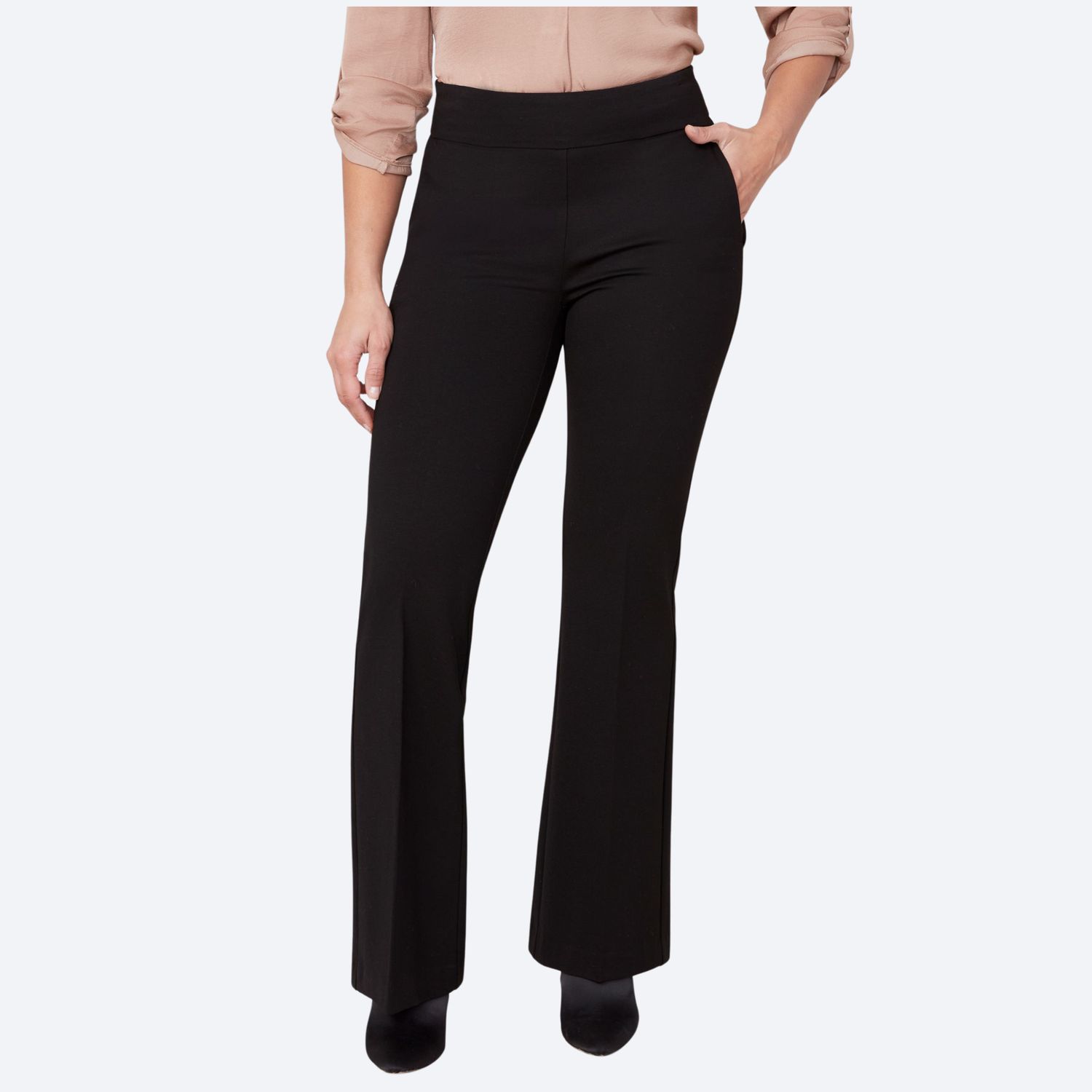 Petite Ponte Knit Wide Leg Pant