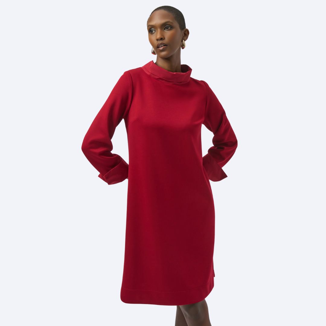 Scuba Jersey &amp; Memory Trapeze Dress