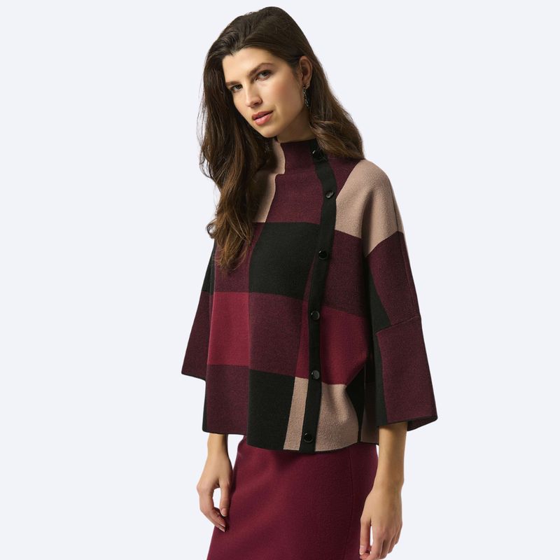 Plaid Jacquard Knit Sweater