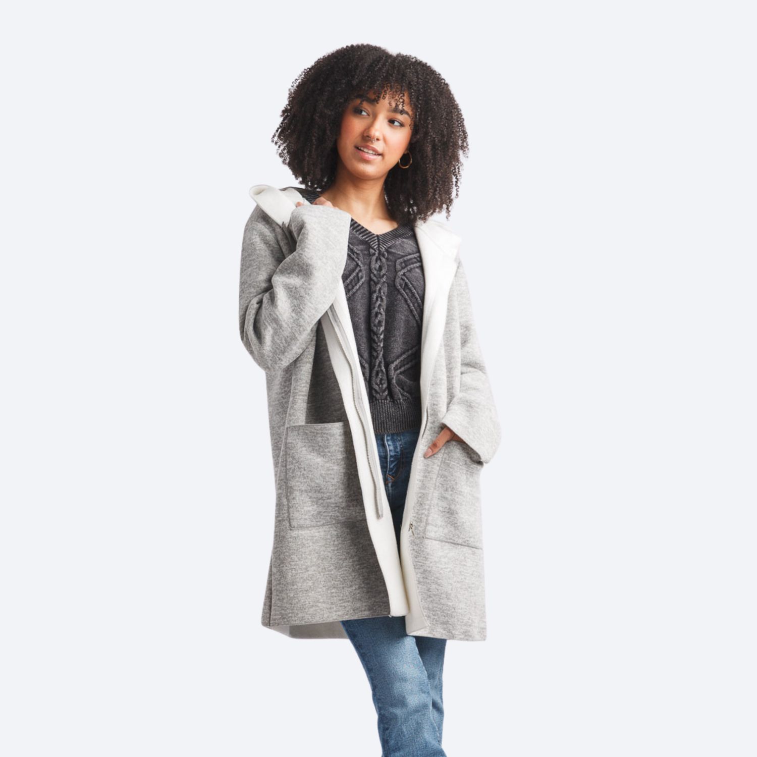 Soft Feathered Hooded Jacket