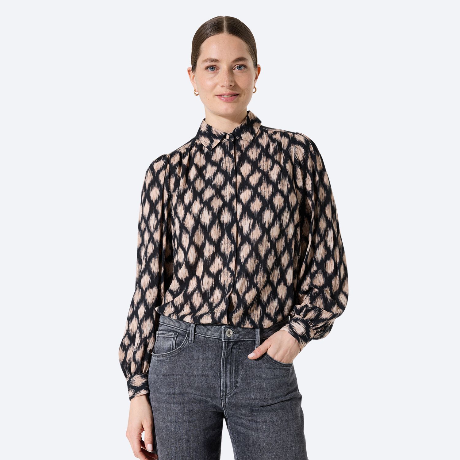 Abstract Animal Print Blouse