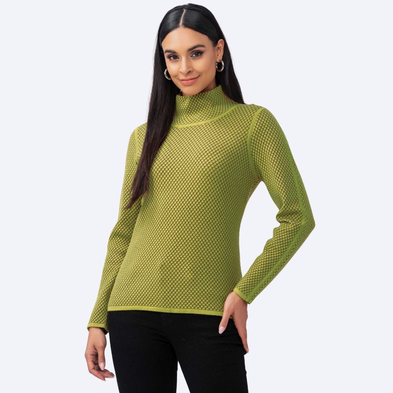 Funnel Neck Polka Dot Sweater