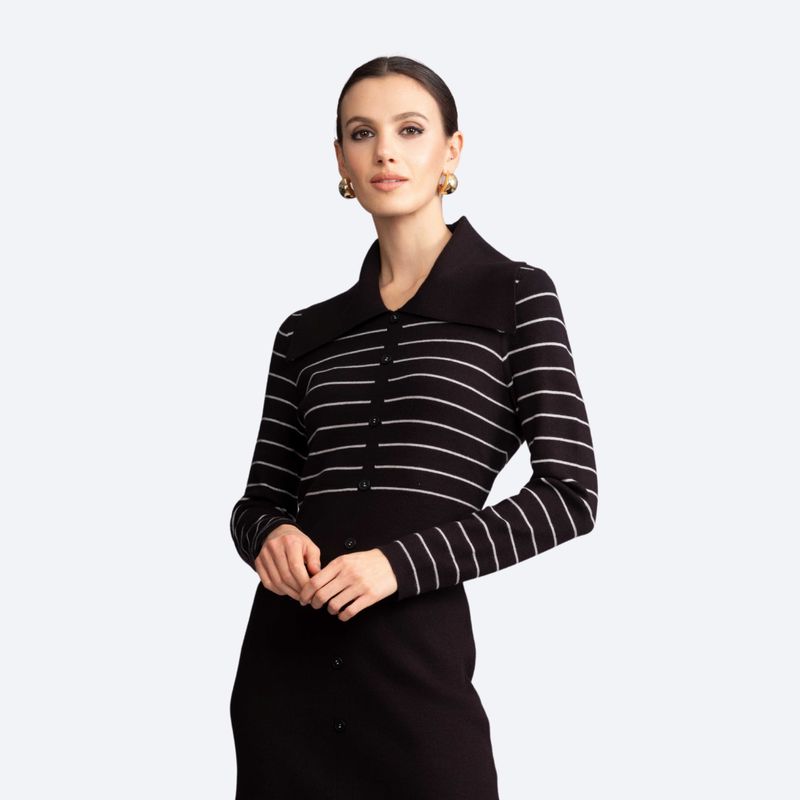 Faux Button Down Sweater Dress