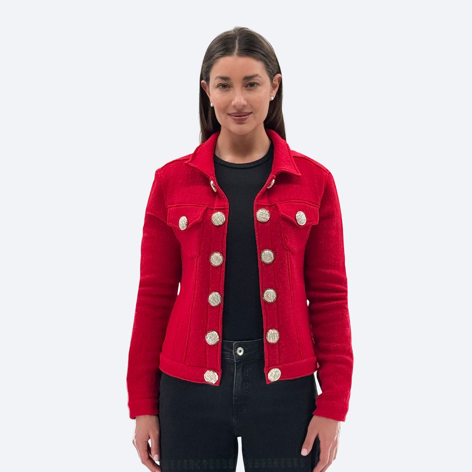 Knitted Jacket w/Gold Buttons