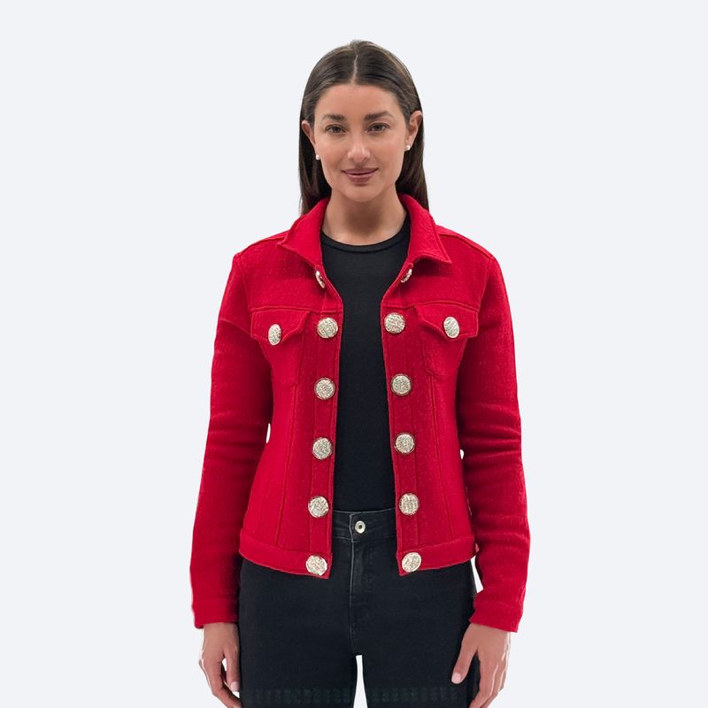 Knitted Jacket w/Gold Buttons