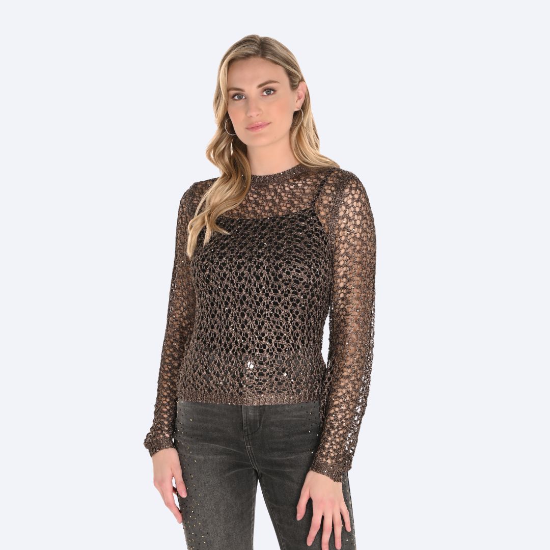 Jewel Open Stitch Pullover