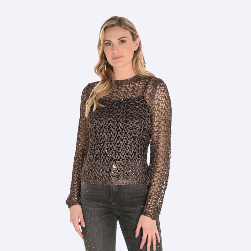Jewel Open Stitch Pullover