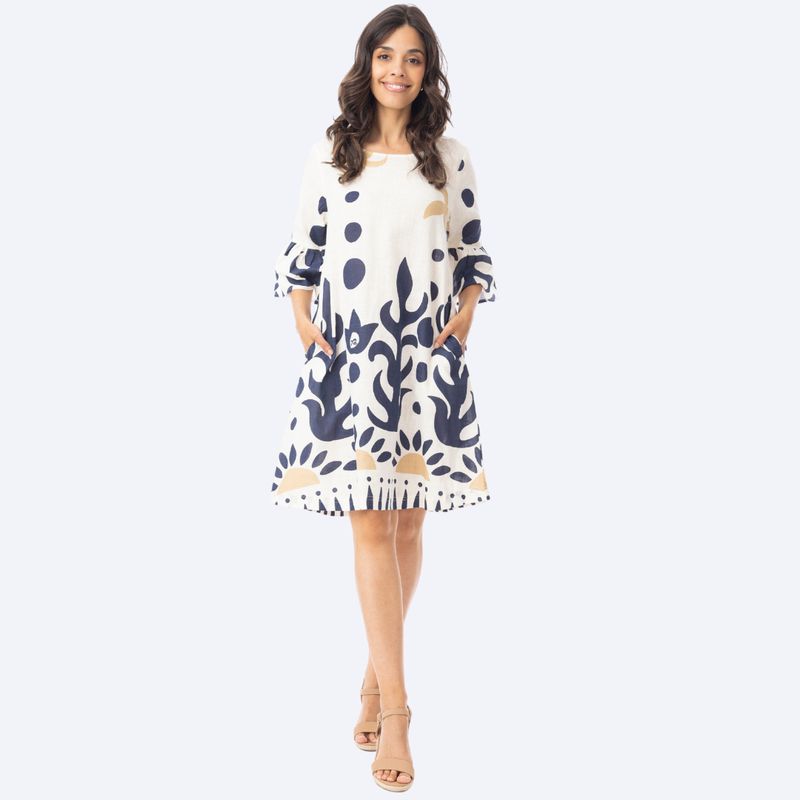 Frill Sleeve Cotton Dress