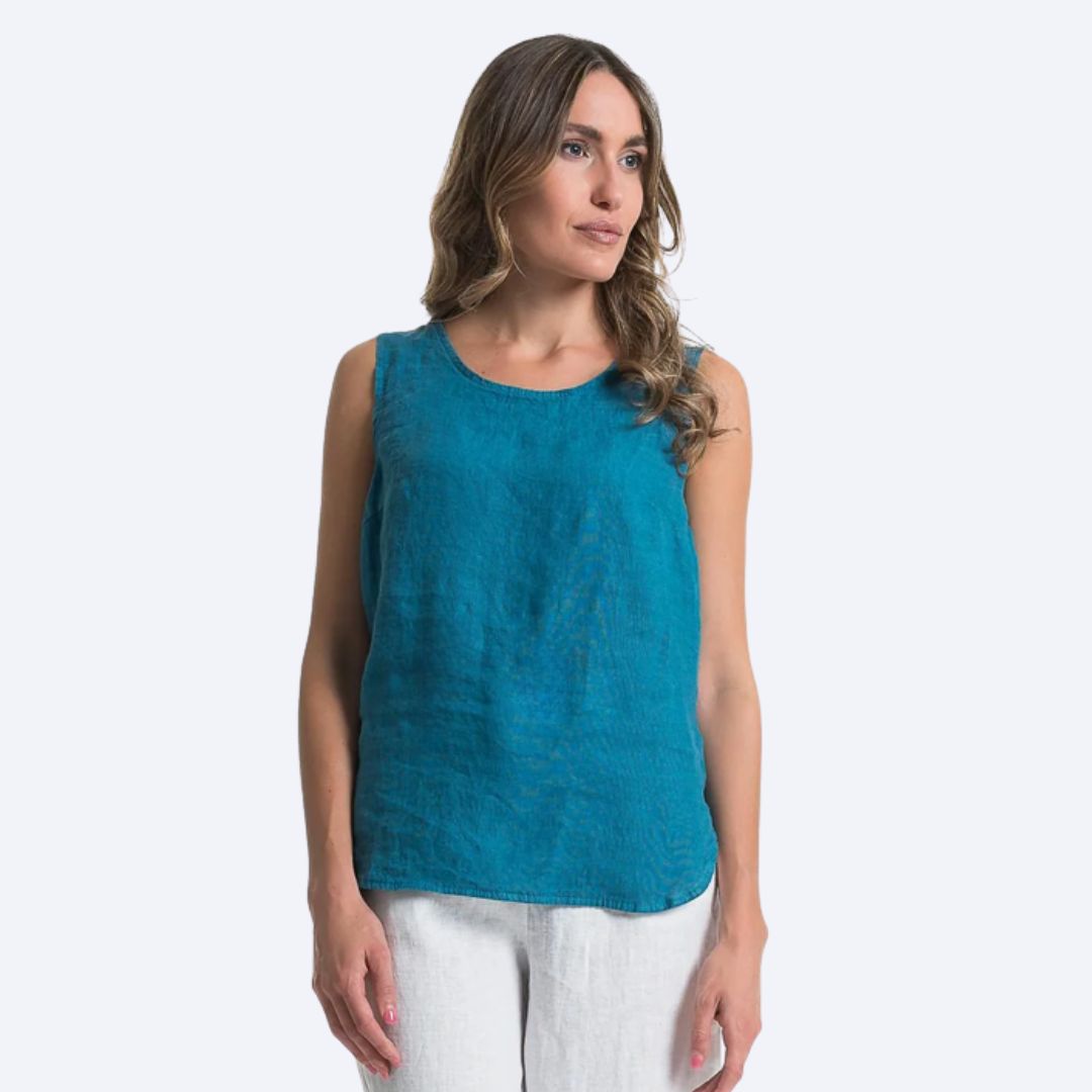 Sleeveless Hem Top Solid