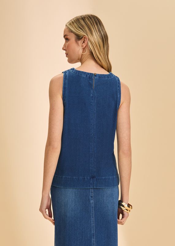 Sleeveless Denim Top
