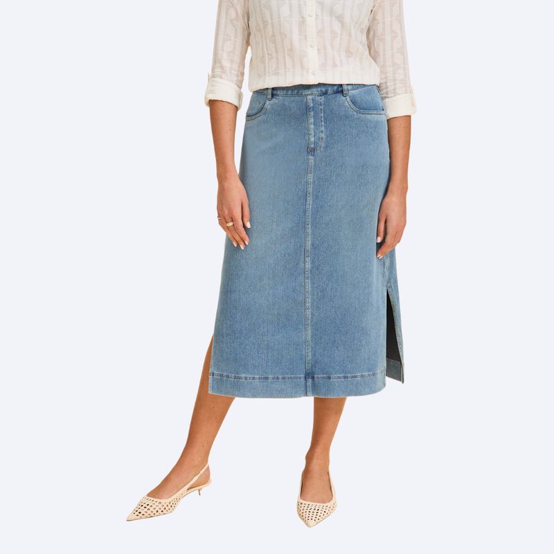 Pull-On Skirt With Slits