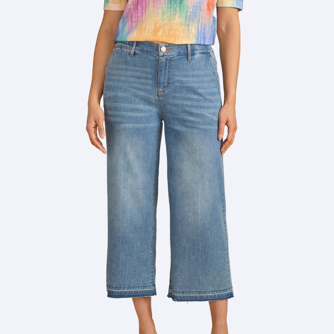 Pull On Wide Crop Trouser