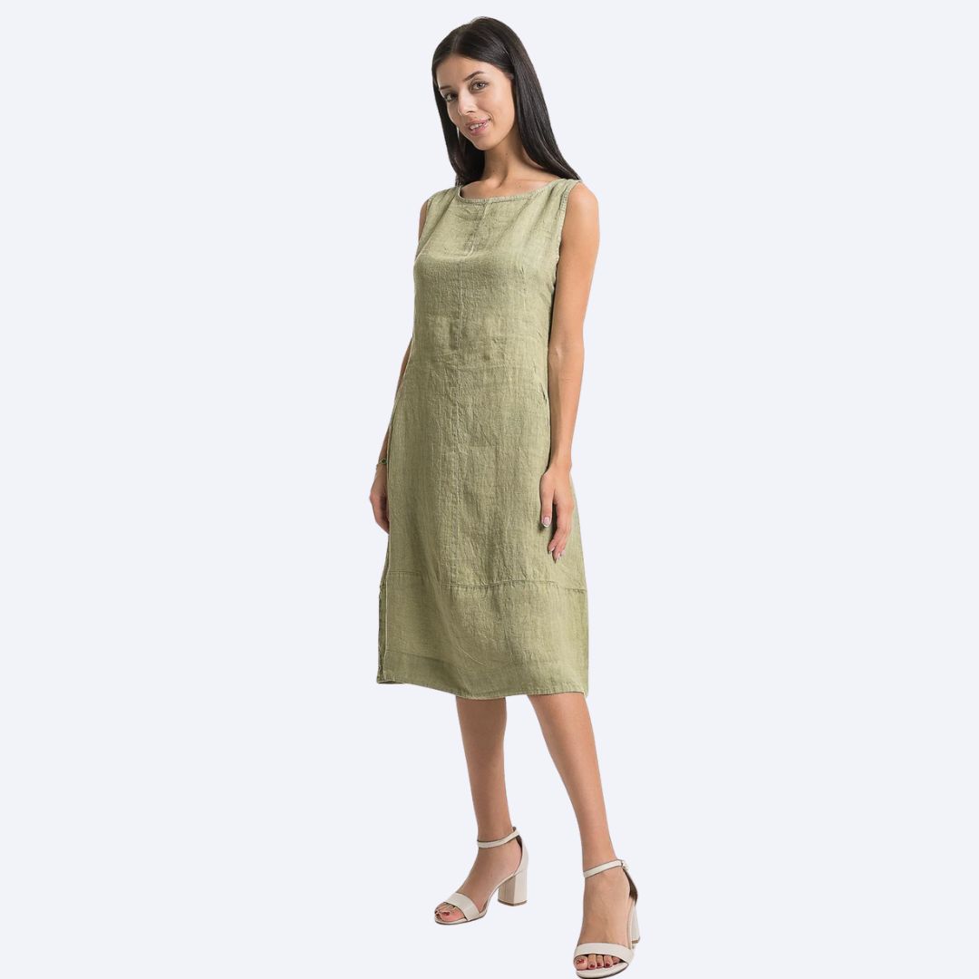 French Linen Midi Bubble Dress