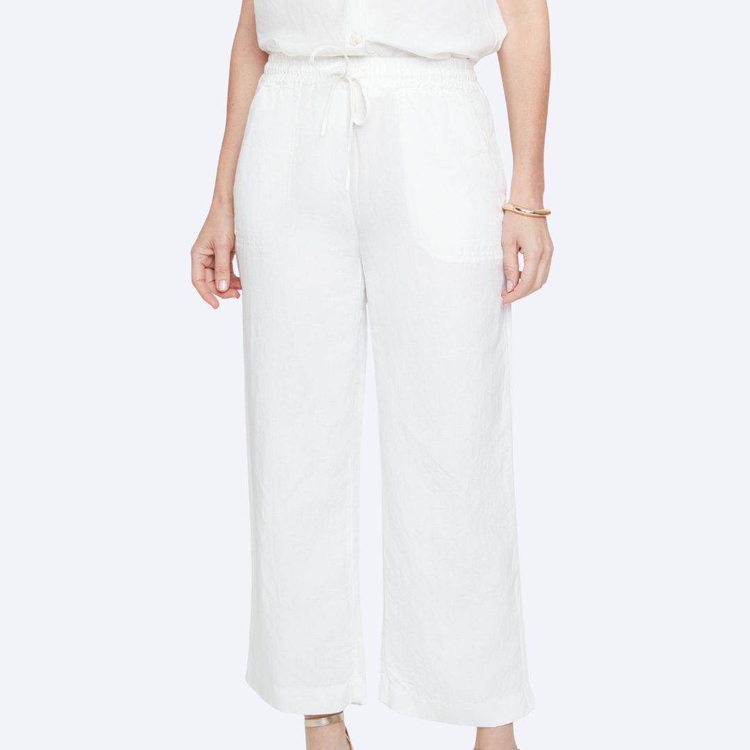 Drawstring Capri Pant, Color: Creme, Size: XS