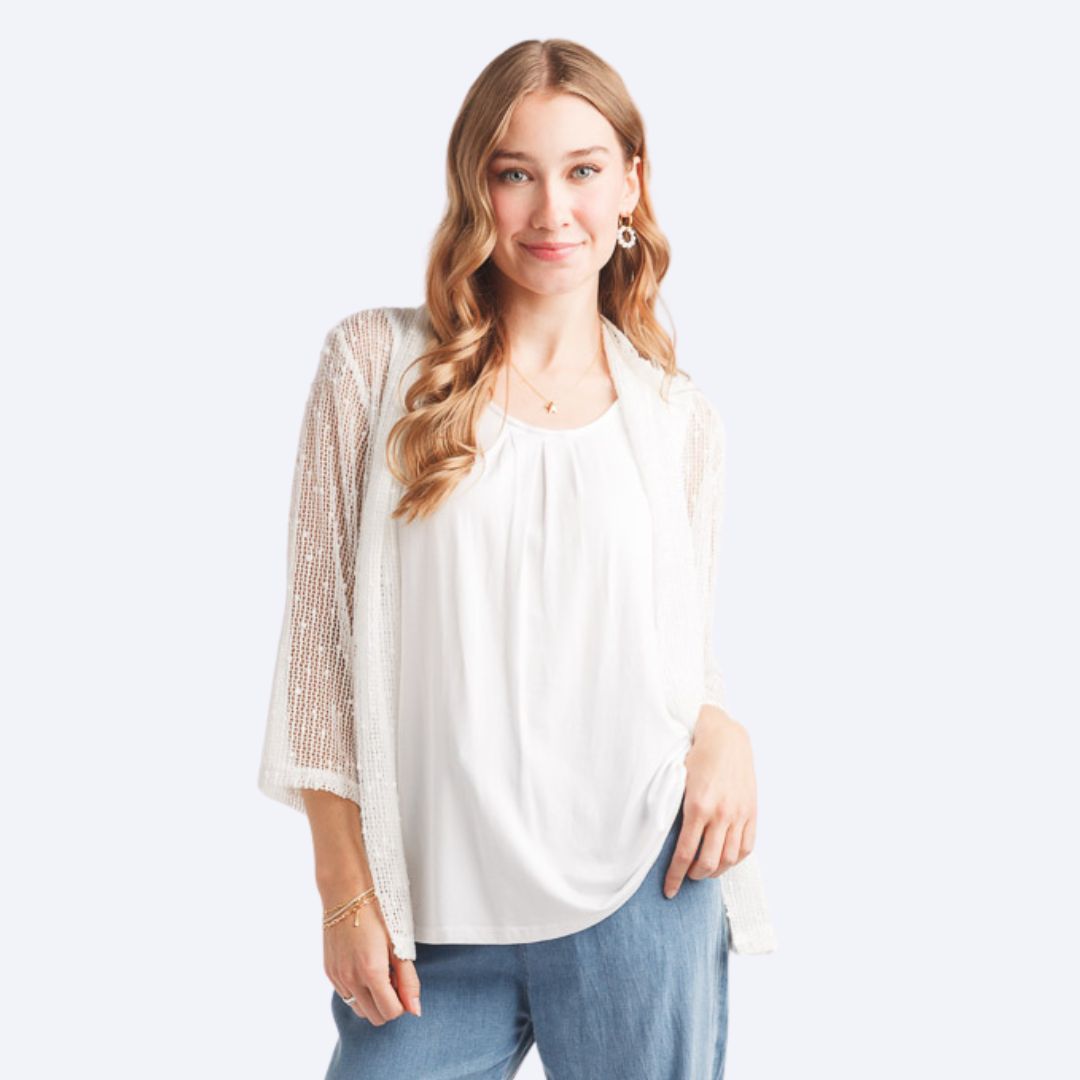 Mesh Coverup w/Sequin Details