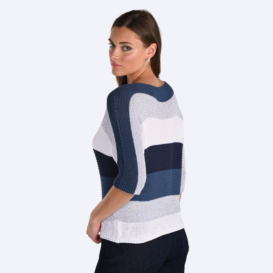 Striped Short Sleeve Sweater
