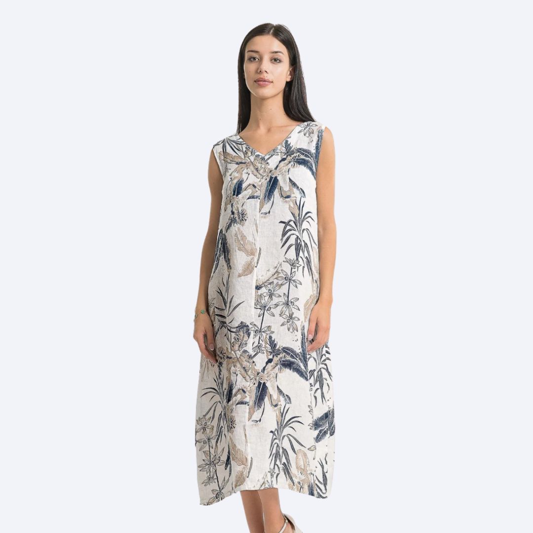 Sleeveless Button Back Midi Dress