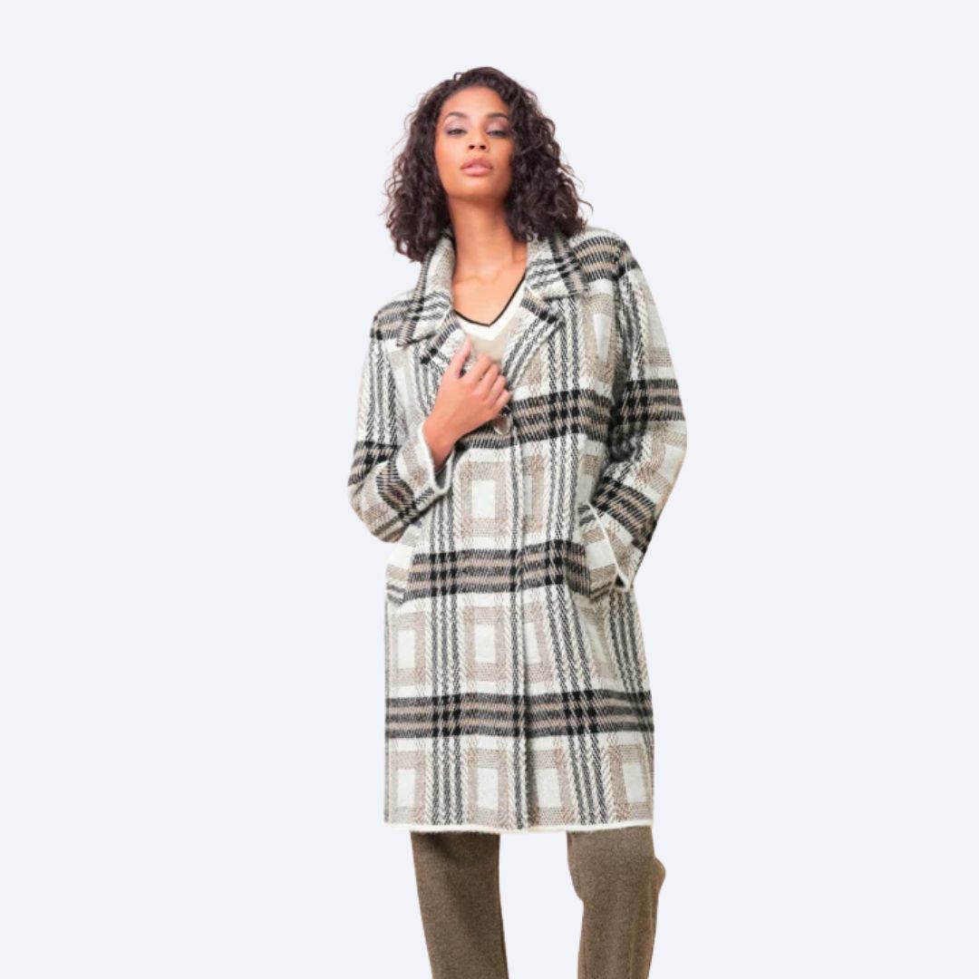 Plaid Short Coatigan