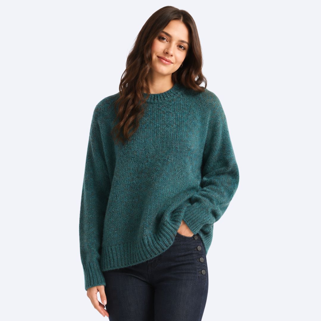 Marled Sweater w/ Ribbed Trim