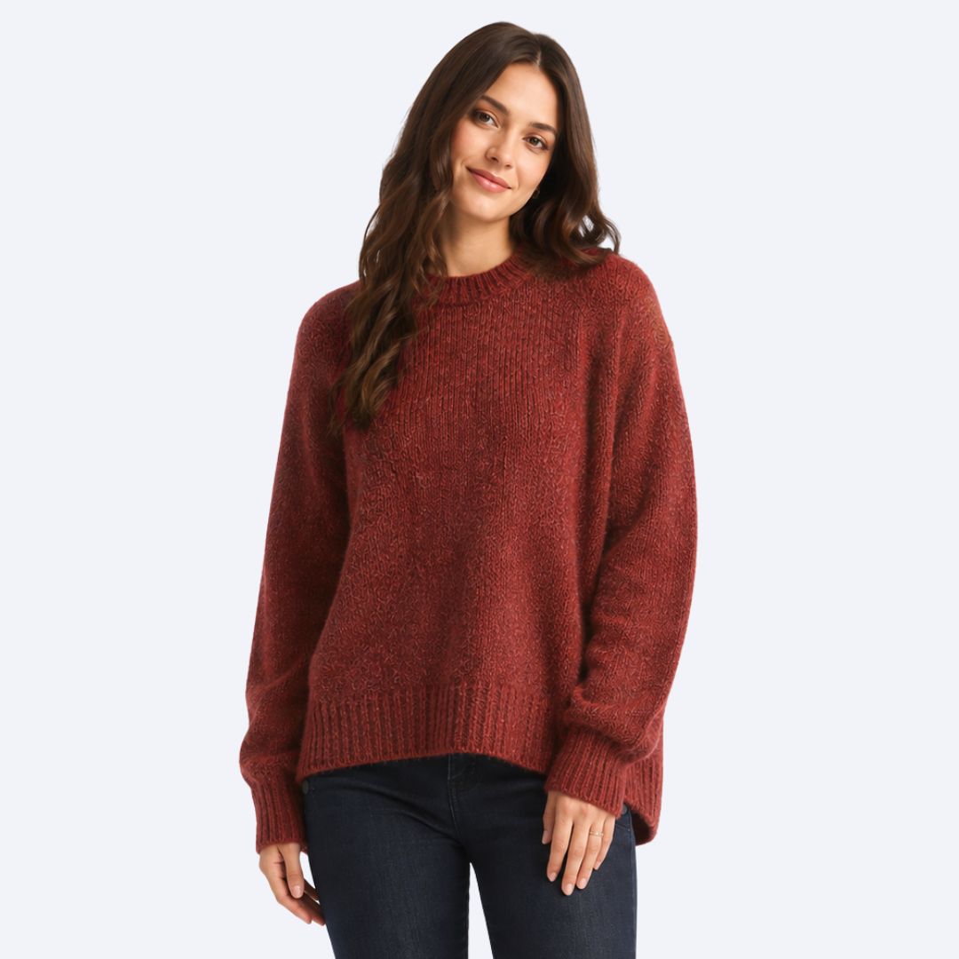 Marled Sweater w/ Ribbed Trim