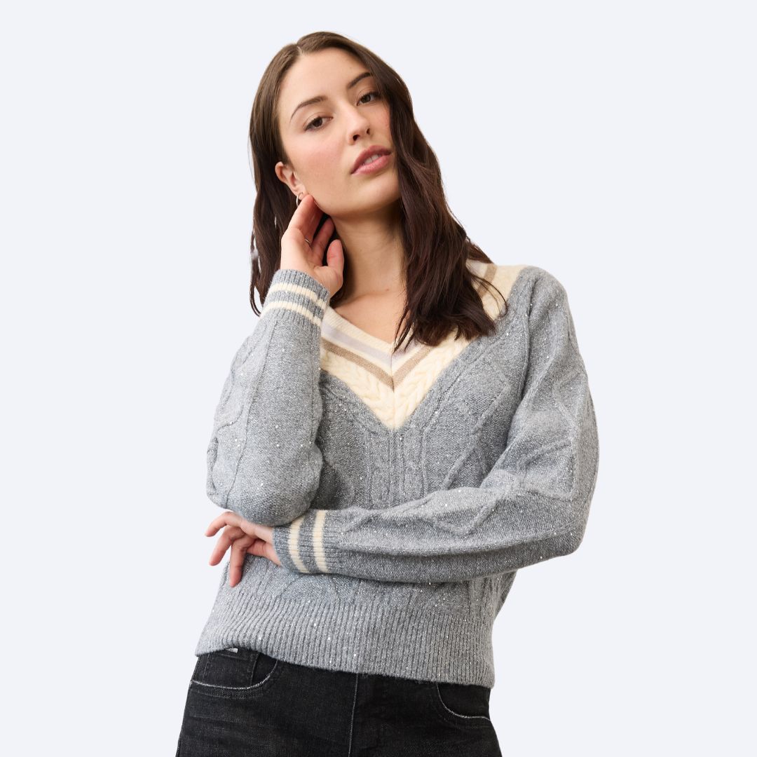 Sparkle V Neck Sweater