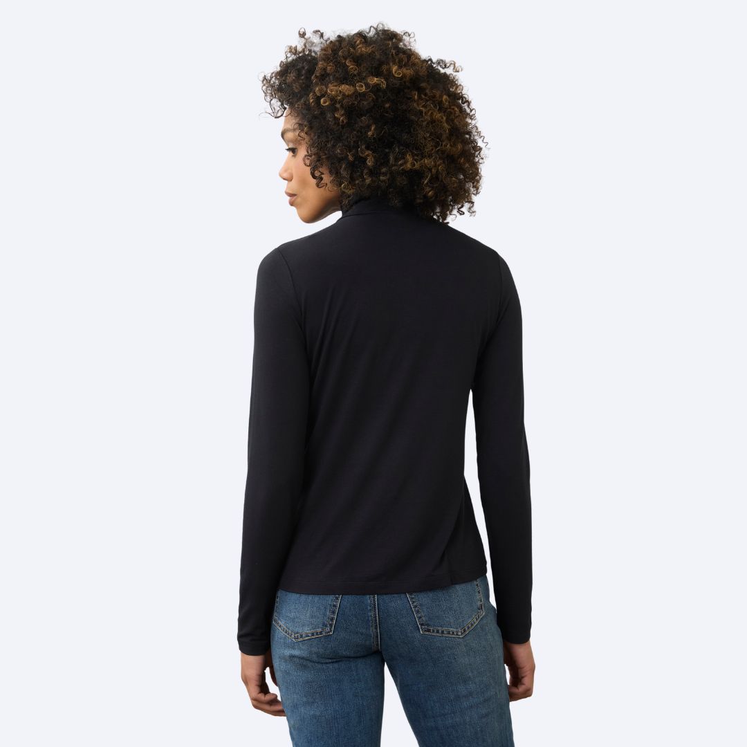 Basic Long Sleeve Mock Neck Top
