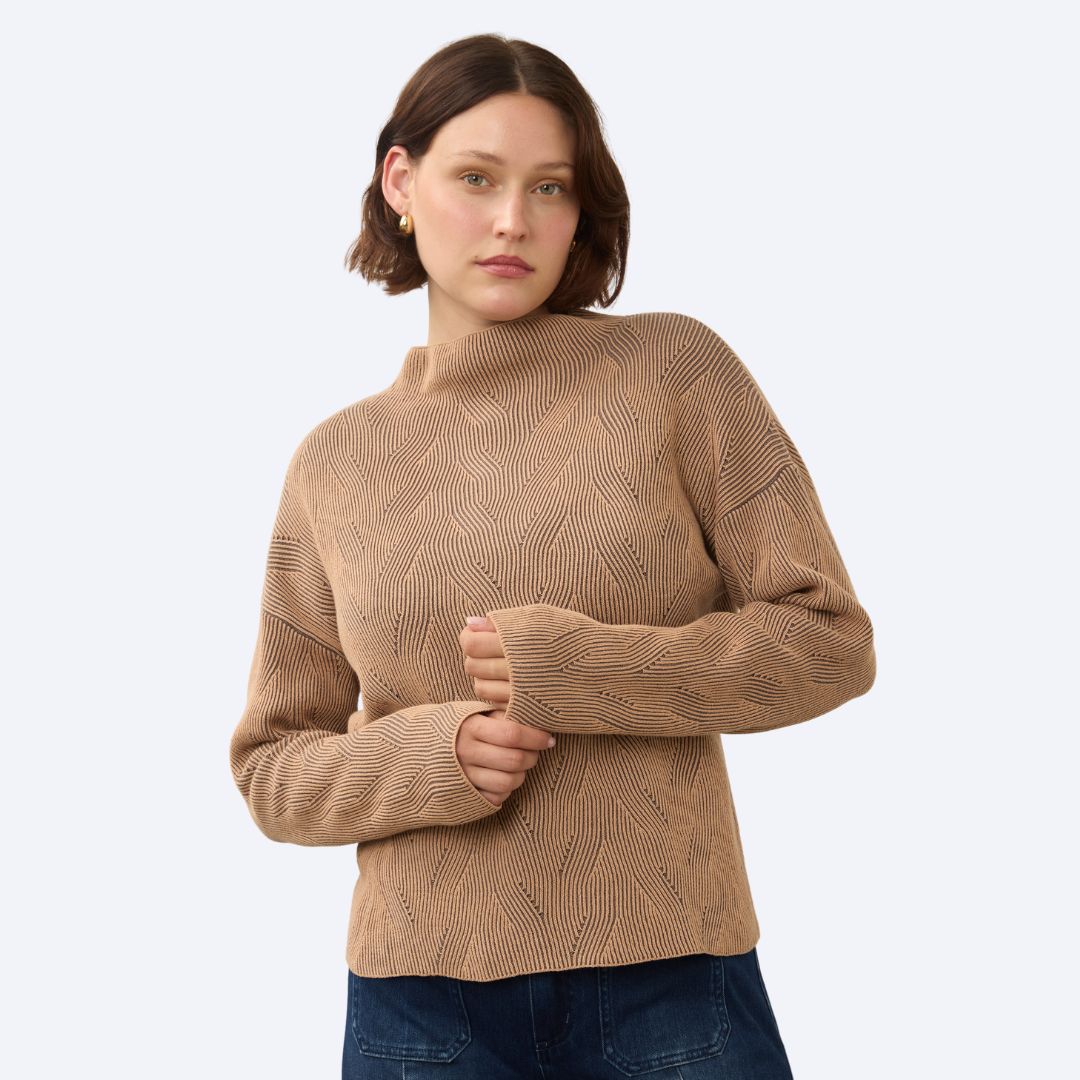 Long Sleeve Funnel Neck Sweater