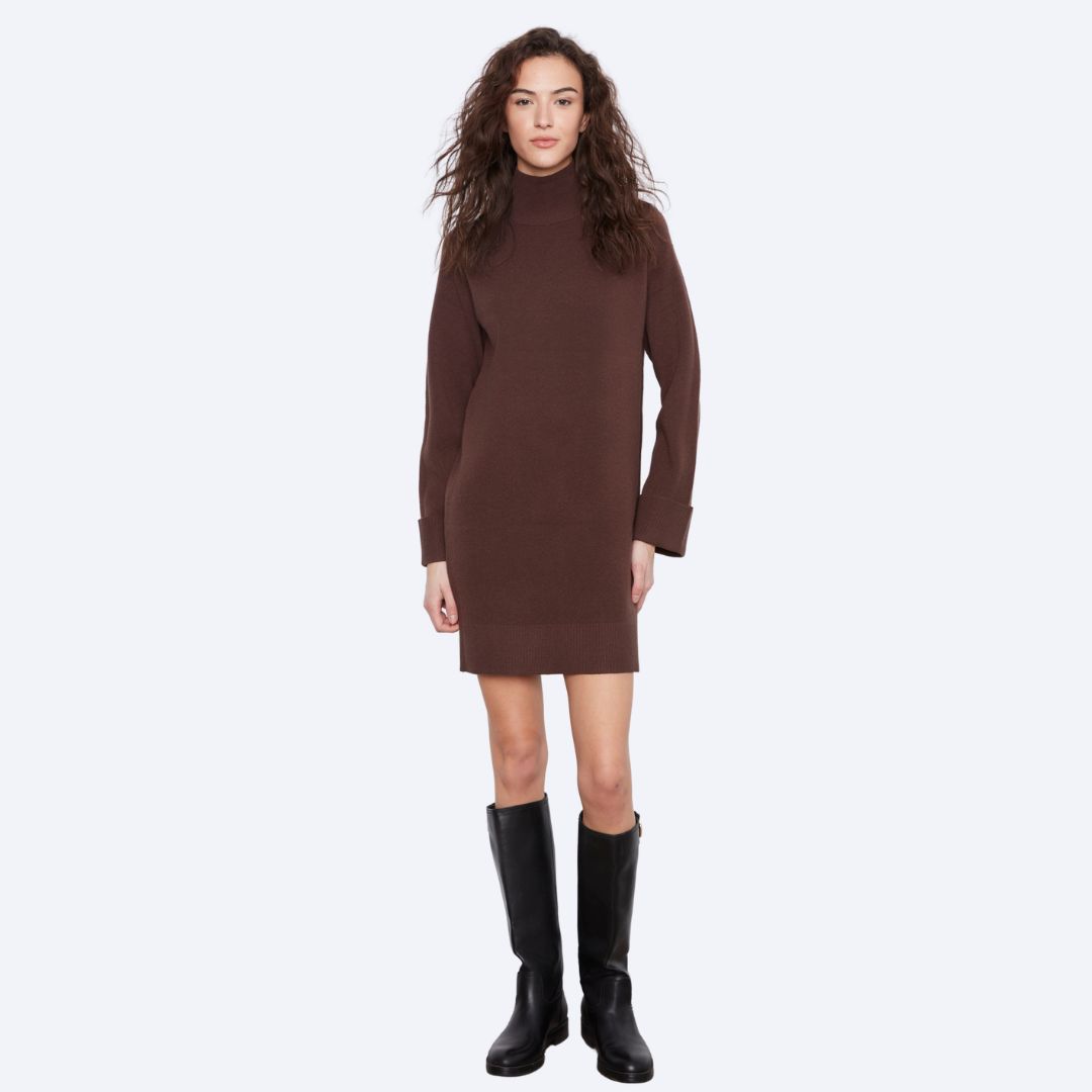 Long Sleeve Mock Neck Sweater Dress