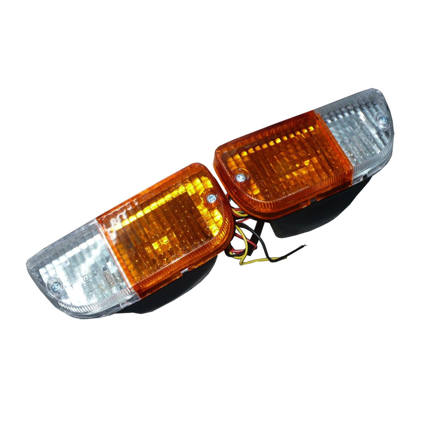 Park Lamps Complete Units Orange & Clear Pair for MAZDA RX3