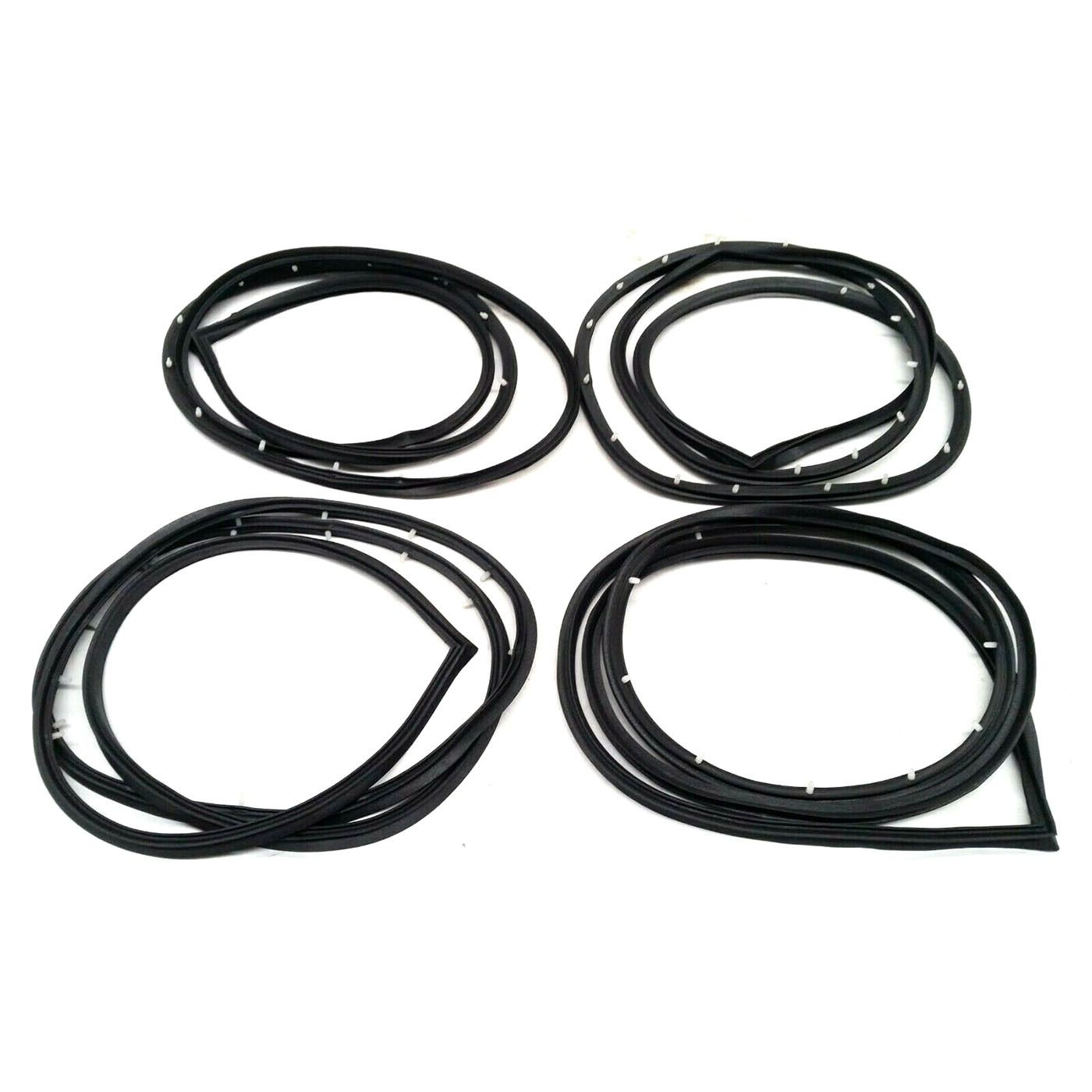 4 DOOR FRAME RUBBERS WITH MOULDED CORNERS FOR TOYOTA CORONA MARK 2 MK2 SEDAN