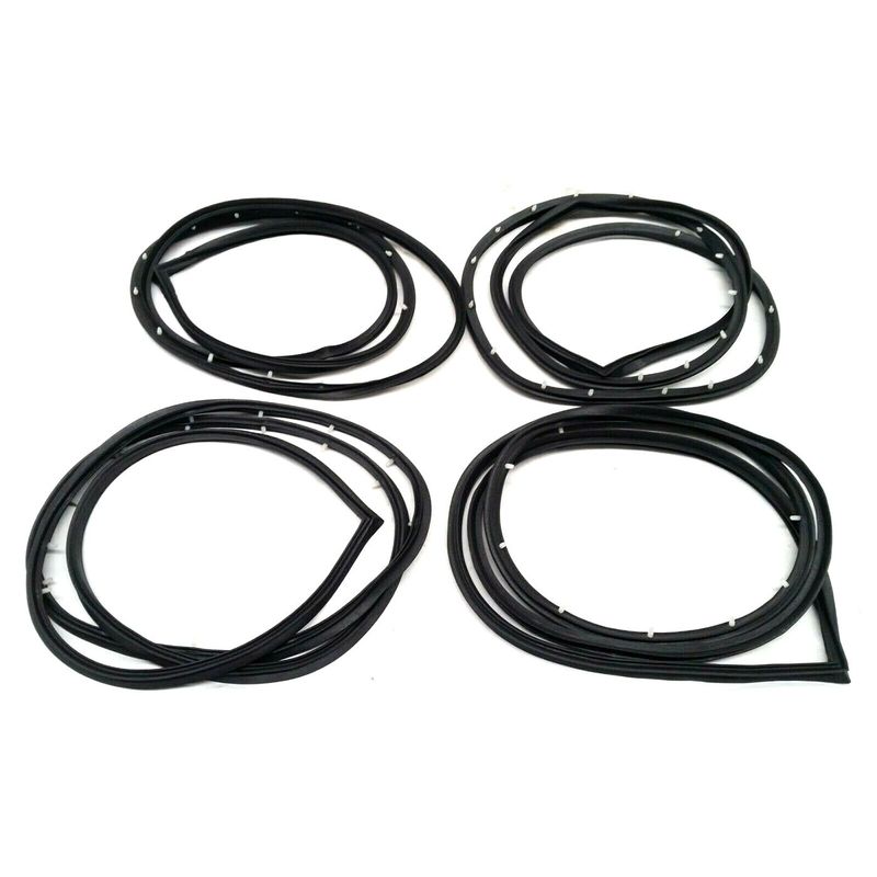 4 DOOR FRAME RUBBERS WITH MOULDED CORNERS FOR TOYOTA CORONA MARK 2 MK2 SEDAN