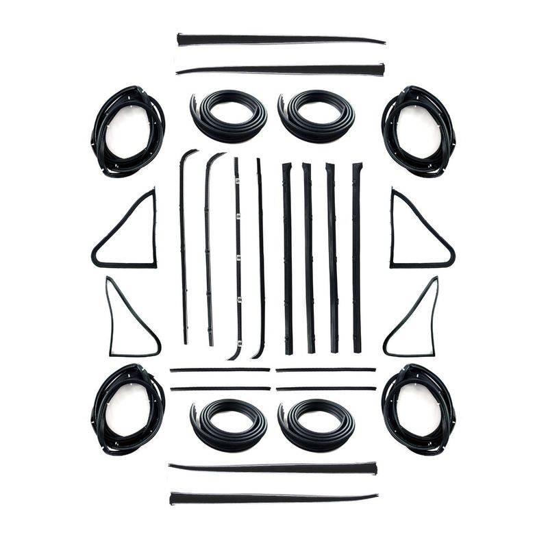HOLDEN EJ SEDAN WAGON DOOR BELTS, SEALS, 1/4 VENTS, UPRIGHT SEALS & BAILEY CHANNELS SET