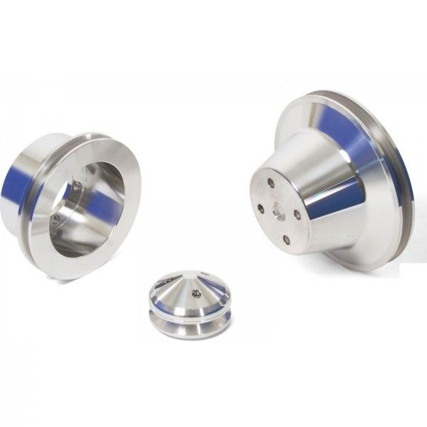 CHRYSLER MOPAR DODGE SMALL BLOCK 318, 340, 360 1970+ PULLEY SET 1+1 GROOVE WATER PUMP CRANK & ALT - 6 BOLT 70 +
