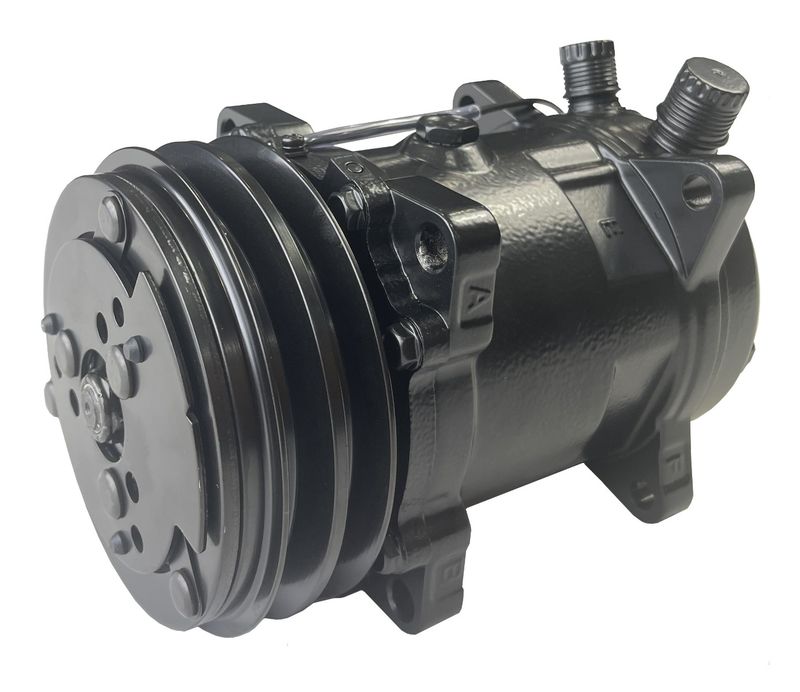 SANDEN SD 508 STYLE COMPRESSOR DOUBLE V GROOVE PULLEY IN BLACK