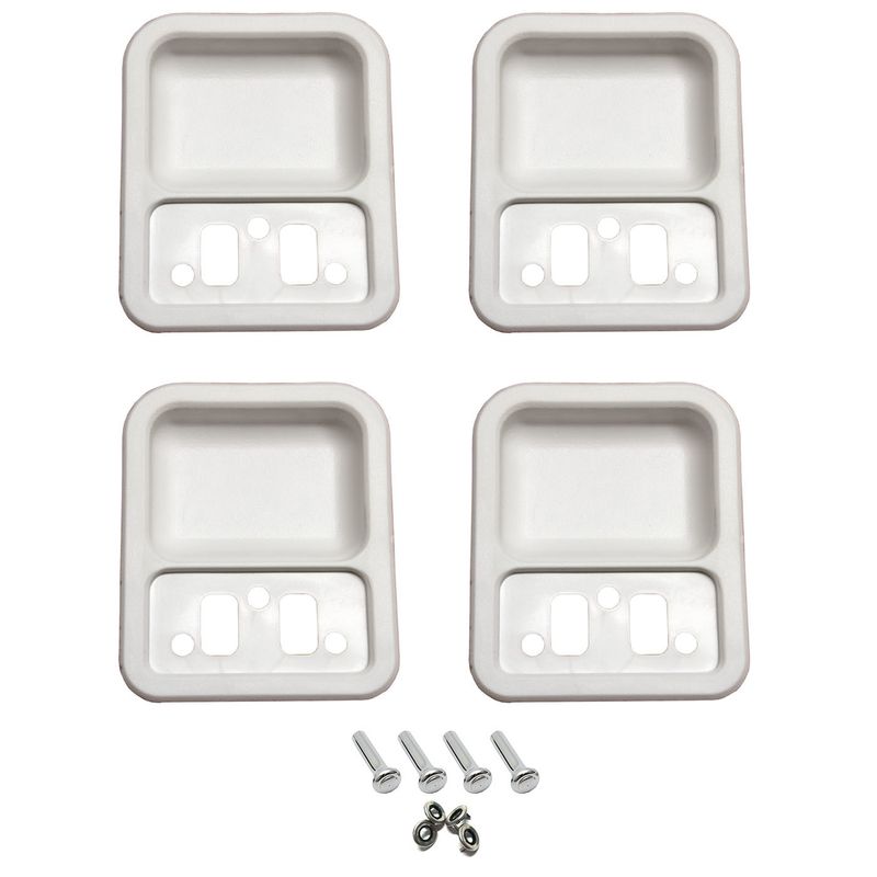 FORD XR-XT-XW-XY WHITE DOOR HANDLE CUP KIT PLASTIC