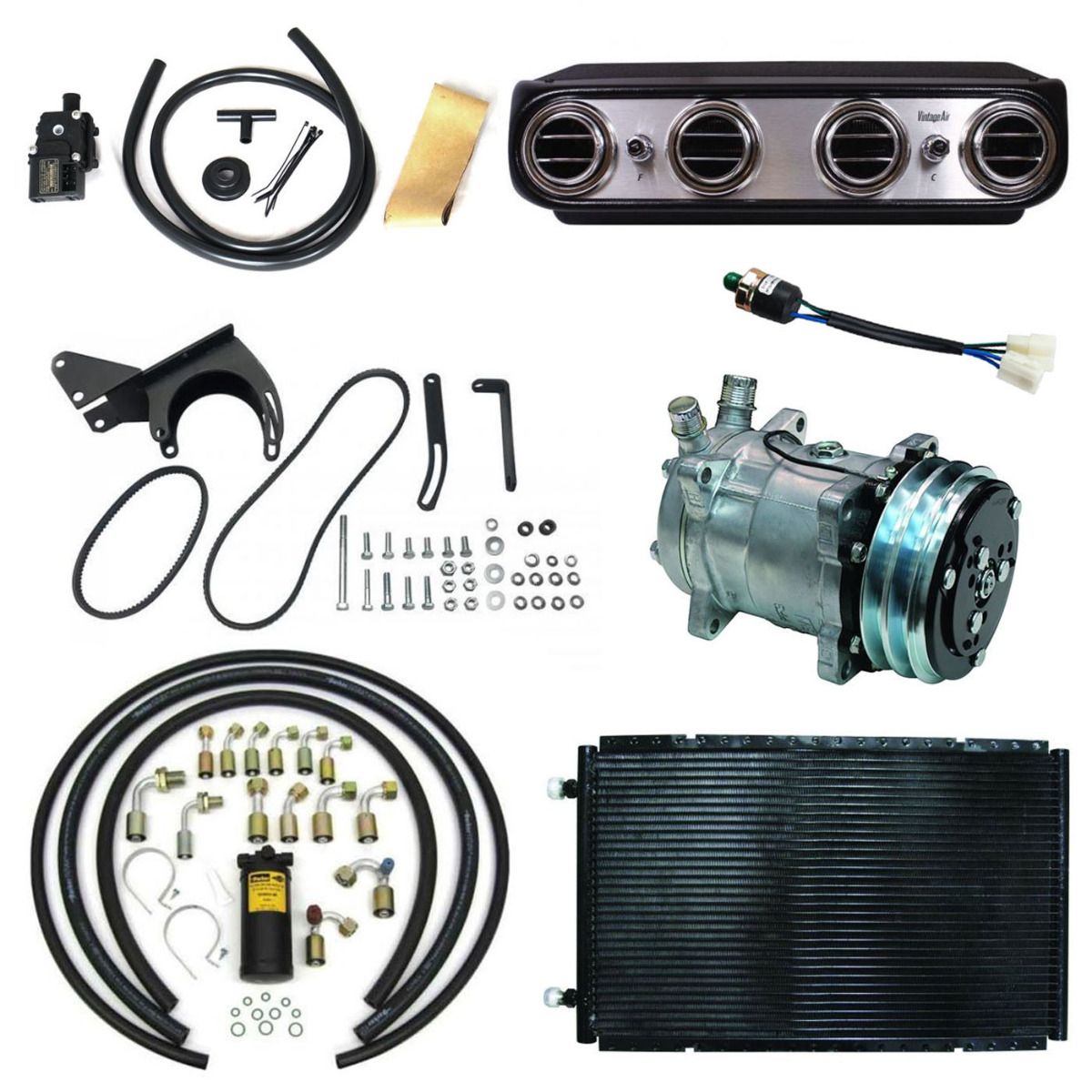 FORD FALCON (XK XL XM XP) VINTAGE AIR HERITAGE BRUSHED ALUMINIUM EVAP COOL ONLY COMPLETE A/C SYSTEM