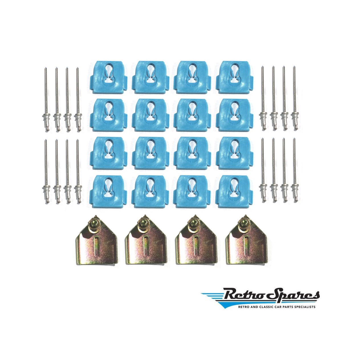 FORD FALCON XW-XY SILL MOULD CLIP KIT WITH RIVETS