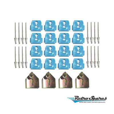 FORD FALCON XW-XY SILL MOULD CLIP KIT WITH RIVETS