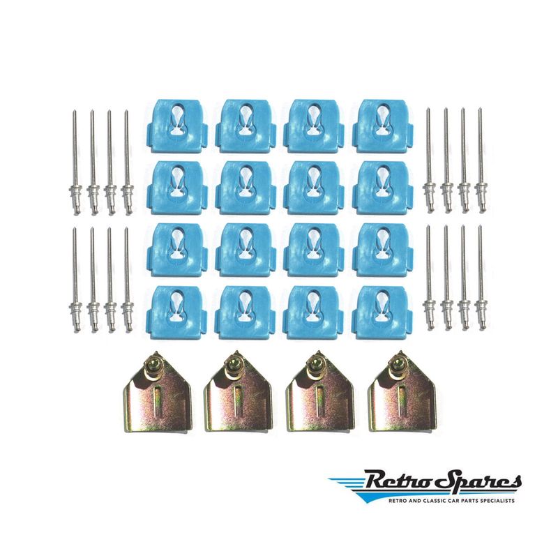 FORD FALCON XW-XY SILL MOULD CLIP KIT WITH RIVETS