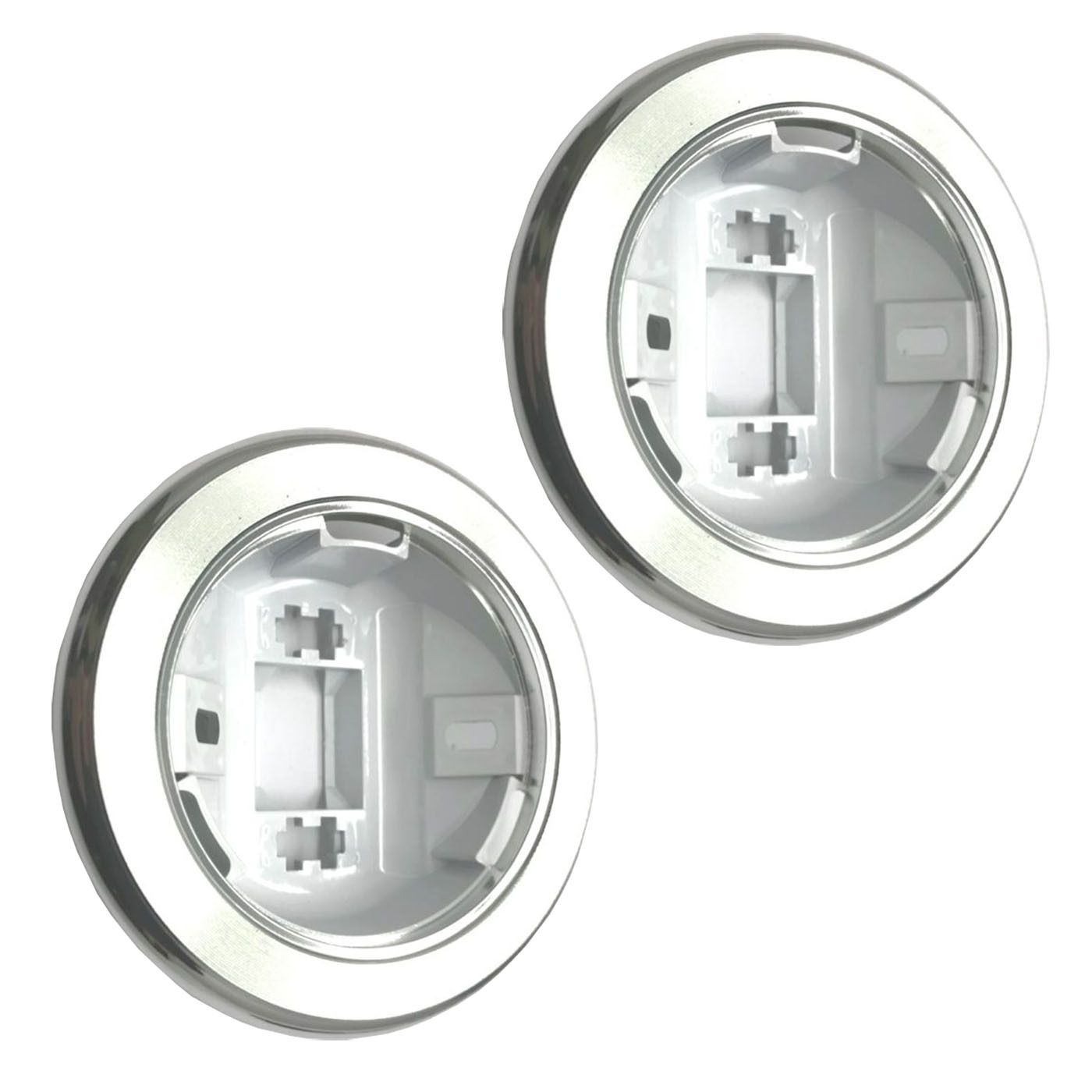 REAR PILLAR INTERIOR CHROME LIGHT BEZELS PAIR FOR HOLDEN HK-HT-HG HQ-HZ COUPE MONARO LX-UC TORANA HATCH VB-VL COMMODORE
