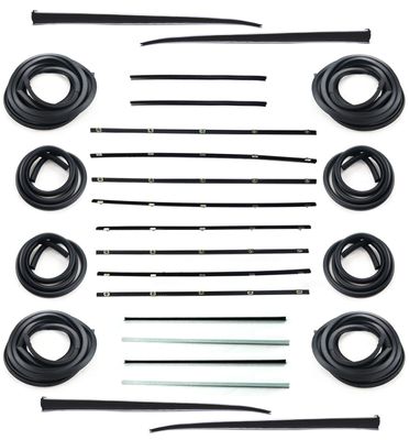 HOLDEN FE-FC SEDAN WAGON DOOR BELTS, SEALS, STAILNESS STEEL BAILEY CHANNELS, 1/4 VENT UPRIGHT SEALS & PILLARS SET