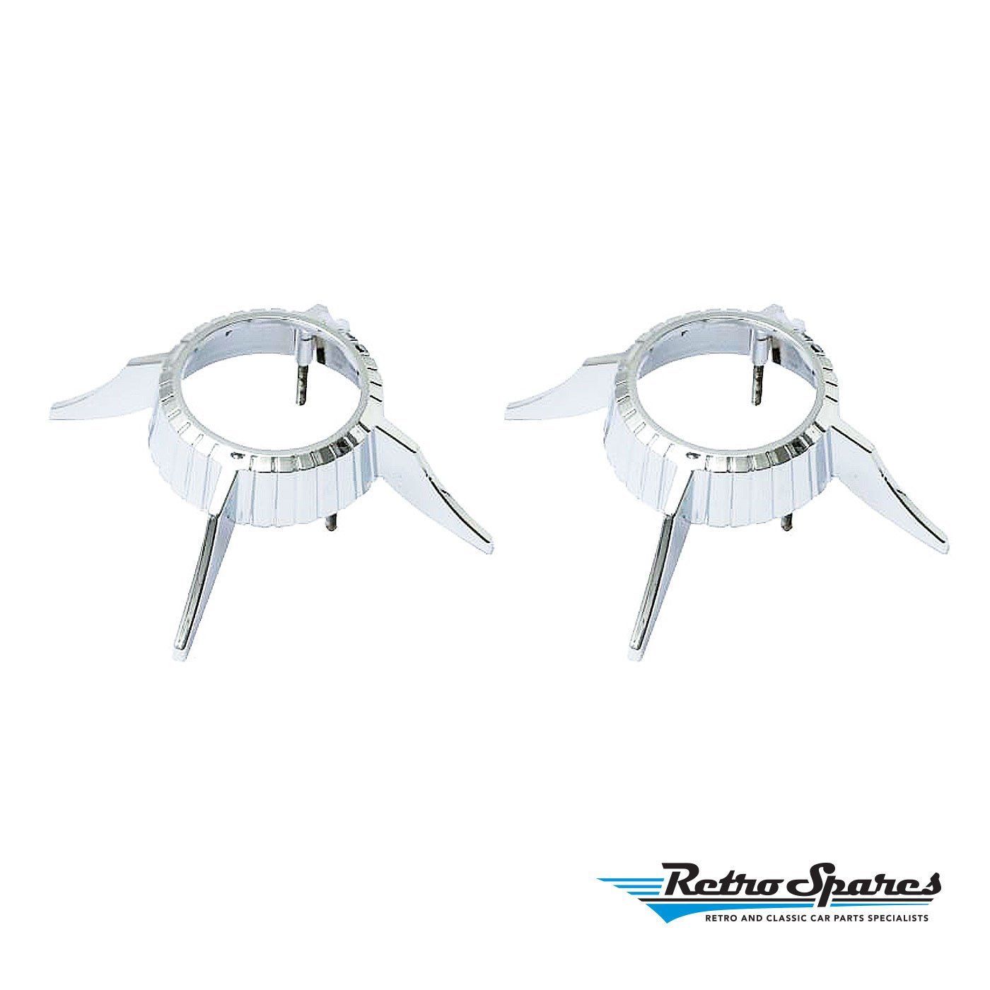 FORD XM-XP CHROME INDICATOR & STOP LENS SURROUNDS PAIR