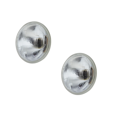 Semi Sealed Beam Round 7" 178MM H4 High Low Beam Headlamp PAIR - WITH PARKING LAMP APERTURE