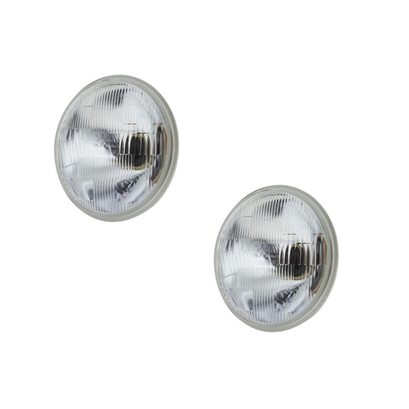 Semi Sealed Beam Round 7" 178MM H4 High Low Beam Headlamp PAIR - WITH PARKING LAMP APERTURE