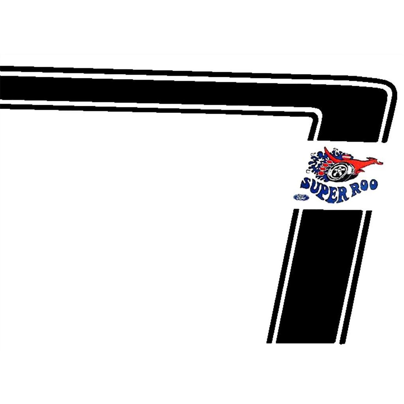 FORD XW FALCON GT BLACK SUPER ROO STRIPE DECAL KIT