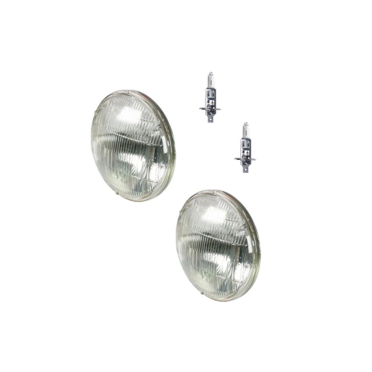 Semi Sealed Beam Round 5 3/4" 146mm Diameter H1 with H1 Globe Halogen 12V 55W P14.5s Base Long Life KIT