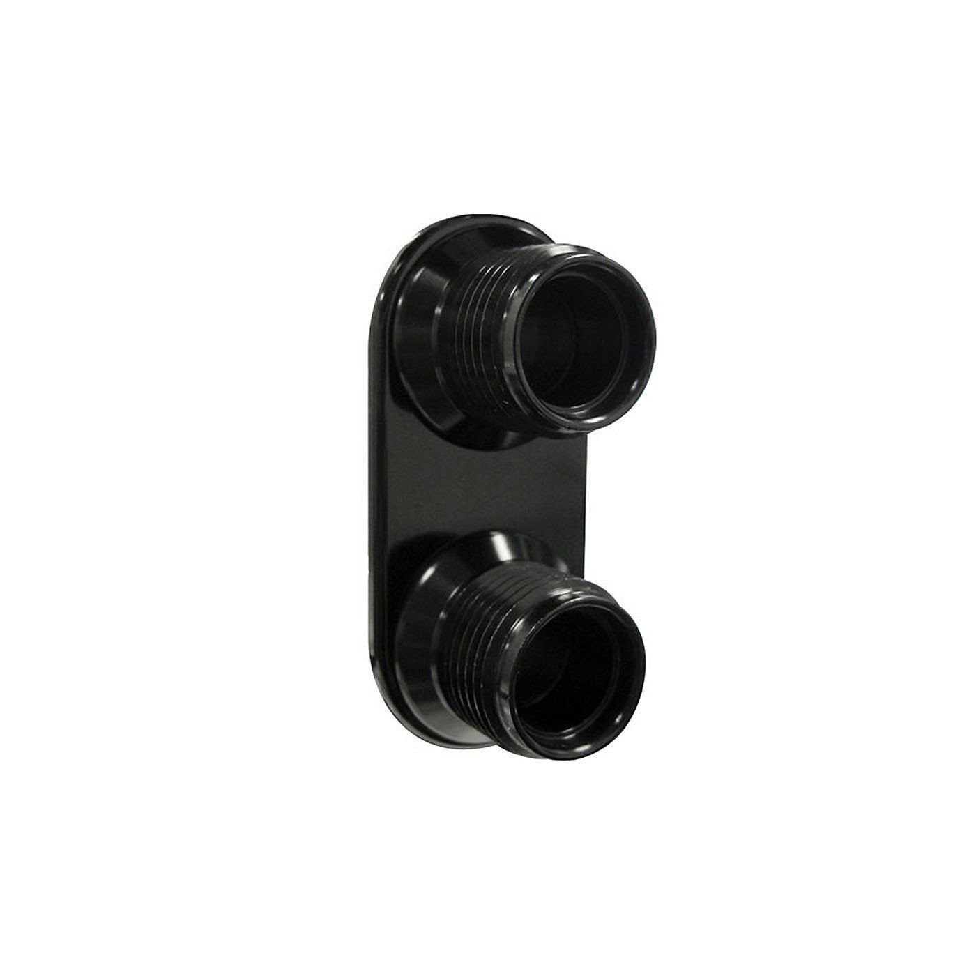 Vintage Air - Streamline Black Anodized Aluminum 2-Way Bulkhead Plate for AC 8-10 Male O-Ring